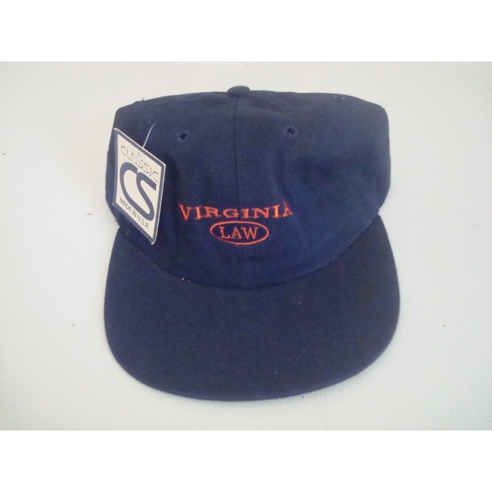 VIRGINIA LAW CAVALIERS CAVS USA MADE 80S LEATHER   HAT CAP VINTAGE‎ DEADSTOCK C3